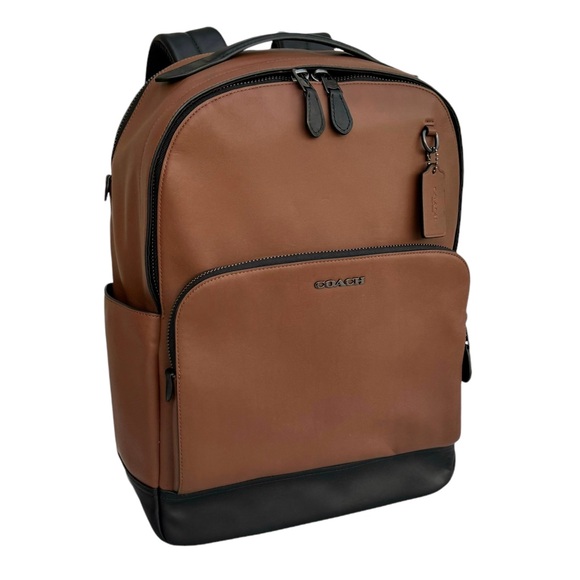 Coach Graham Limited Saddle Brown Calf Leather Full Size Backpack Men’s - Picture 4 of 17